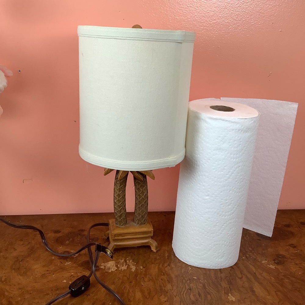 Palm Tree Table Lamp with Cream Shade - Tropical Home Accent 16” - Picture 12 of 16